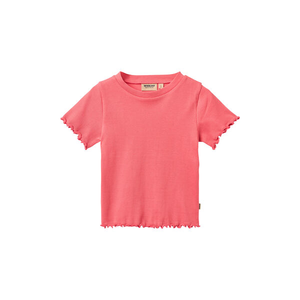 Rib T-shirt S/S Alicia, watermelon, Wheat