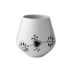 Schwarze Mega-geriffelte Vase 20,5 cm, Royal Copenhagen