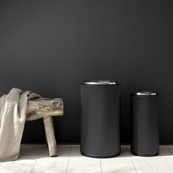 VIPP19 offener Eimer, schwarz/Stahl, Vipp