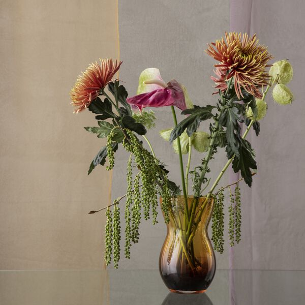 Calabas Duo Vase, burgundy/amber, Holmegaard