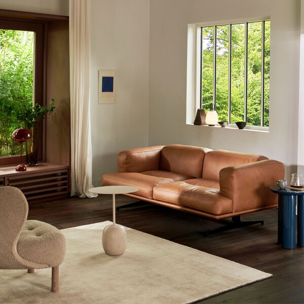 Inland AV22 2-Seater Sofa, Noble Cognac, &Tradition