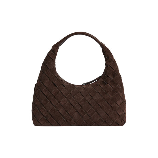 HaymaMBG Handtasche Sue. Flechtoptik, dark brown, Markberg