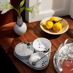 Schwarzes Mega Riflet Servierset, 4-teilig, Royal Copenhagen