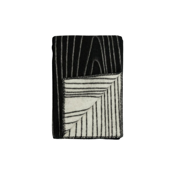 Skog Plaid, schwarz/natur, Røros Tweed