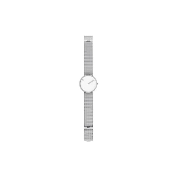 PICTO Wrist Watch, white/steel/matt steel, Picto