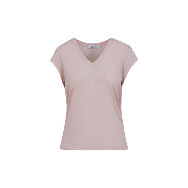 CC Heart Basic T-Shirt mit V-Ausschnitt, daisy pink, Coster Copenhagen