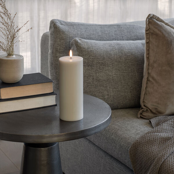 LED-Blockkerze 20 cm, Austerngrau, Uyuni Lighting
