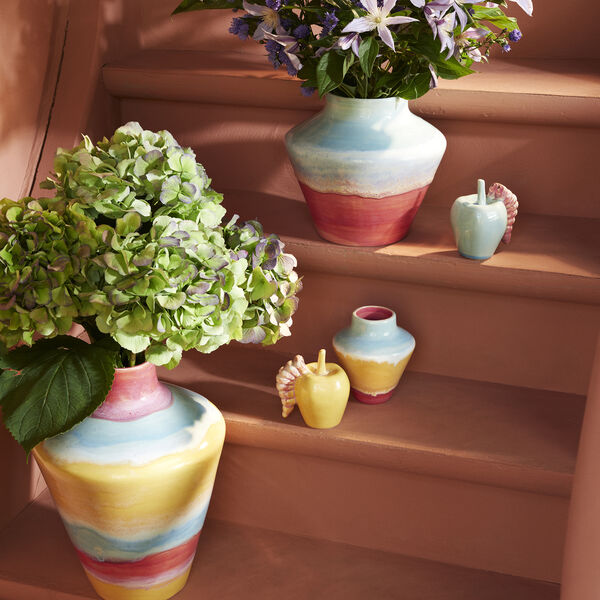 Poppery-Vase, pink/mintgr&uuml;n/gelb, K&auml;hler