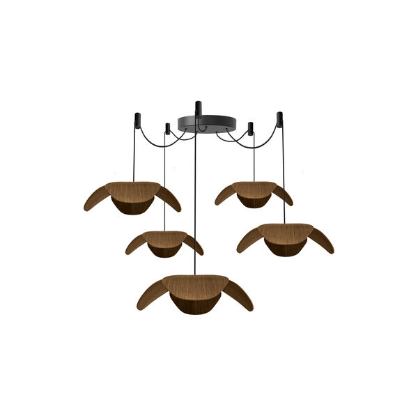 Forget Me Not Cluster 5 Pendant, dark oak, UMAGE