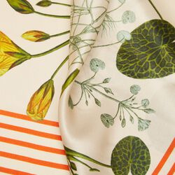 Candy Striped Blossom scarf, sand/orange red, Flora Danica Denmark