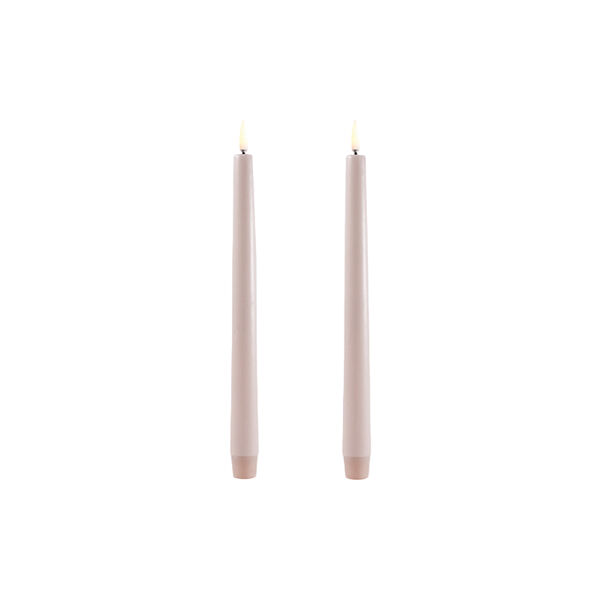 LED Classic Taper Candle 25 cm 2 pcs, beige, Uyuni Lighting