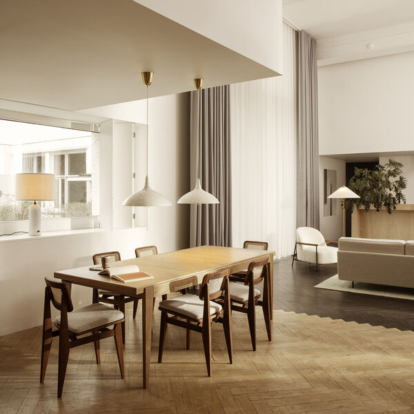 Gravity Tischleuchte, wei&szlig;er Marmor/Canvas, GUBI