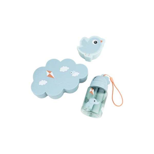 Spielplatz-Snack & Brotdose mit Trinkflasche, blau, Done by Deer