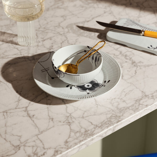 Schwarze mega-geriffelte Schale 24 cl, Royal Copenhagen