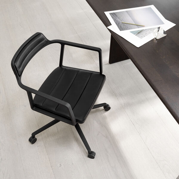 VIPP452 Drehstuhl mit Rollen, schwarz/schwarz, Vipp