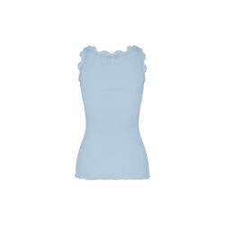 Silk Top w/ Lace , heather sky, Rosemunde