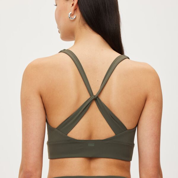 Butter Soft Sports Bra Seinna, charcoal olive, Rethinkit