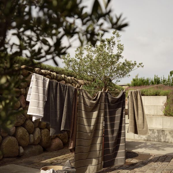 Sauna Towel, olive green/taupe/blue fog, Zone Denmark