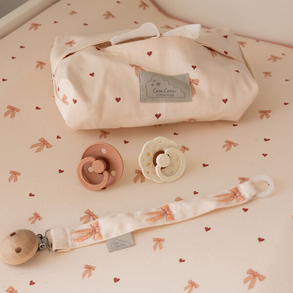 Bestickte Schnullerkette, bows 2er-Pack, Cam Cam Copenhagen