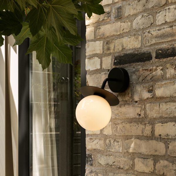 Liila Outdoor Wall Lamp, black/opal, Nuura