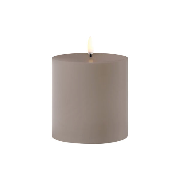 LED Outdoor Pillar Candle 10 cm, sandstone, Uyuni Lighting