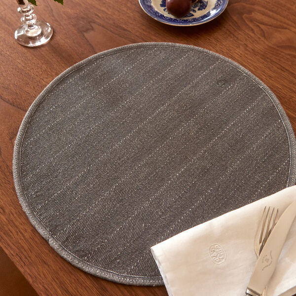 HERRINGBONE Placemat, dark grey, Georg Jensen Damask