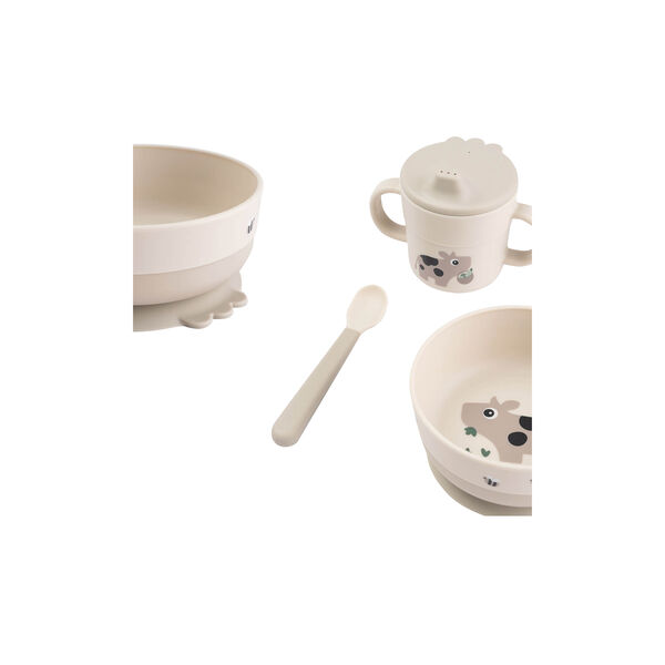 Tiny Farm Foodie erstes Essgeschirrset mit Saugnapf, sand, Done by Deer
