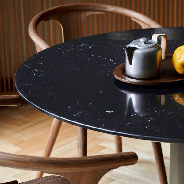 In Between SK19 Dining Table, Nero Marquina/black, &Tradition