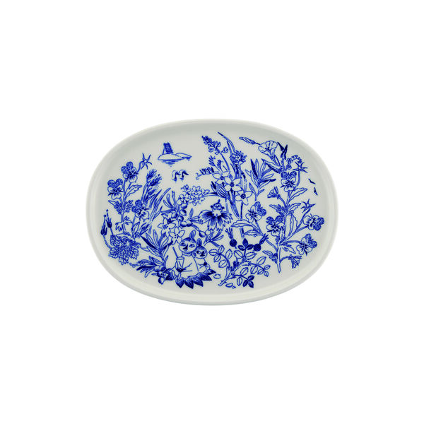 Haru serving plate, white/blue, Moomin Arabia