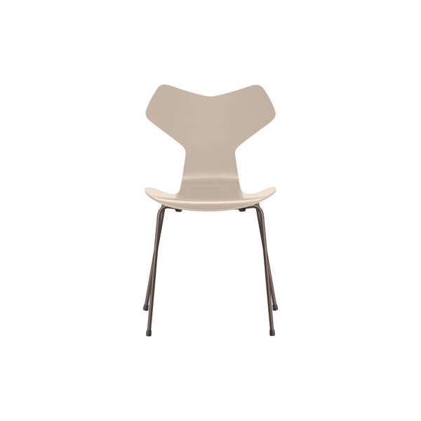 Grand Prix&trade; 3130 volllackierter Stuhl, light beige/brown bronze, Fritz Hansen