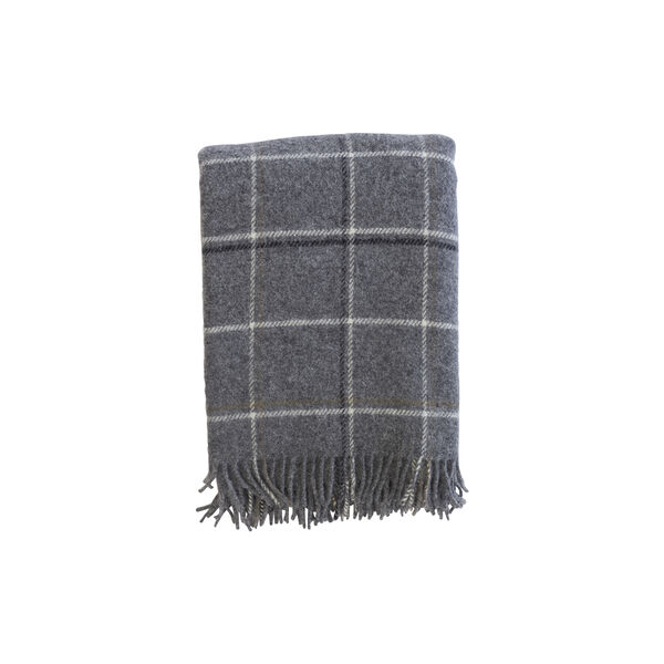Tartan Throw, dark grey, Klippan Yllefabrik
