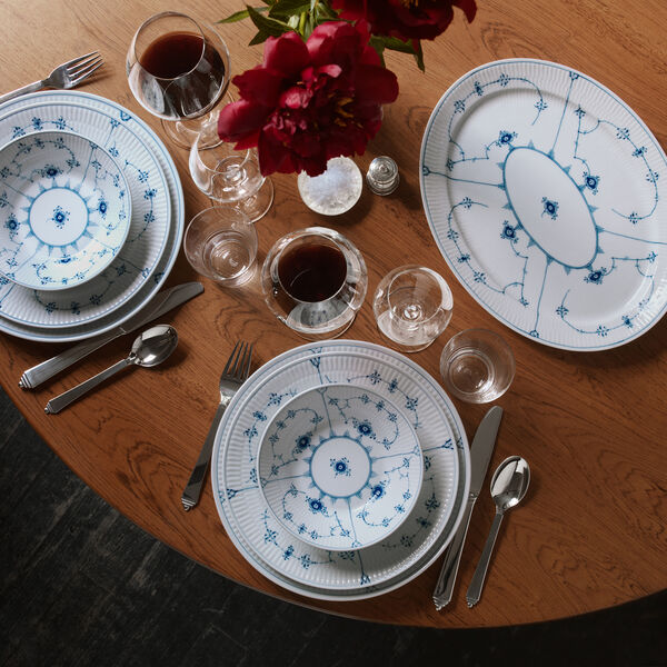 Musselmalet gerippt tiefer Teller &Oslash; 17 cm, Royal Copenhagen