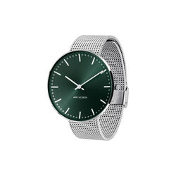 City Hall Armbanduhr, evergreen/steel, Arne Jacobsen Watches