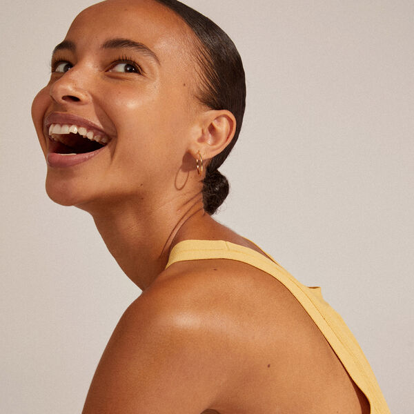 EANNA recycled large hoops, gold-plated, Pilgrim