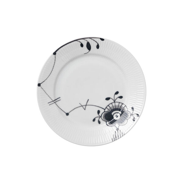 Mega Schwarz Gerippt Teller, 22 cm, Royal Copenhagen