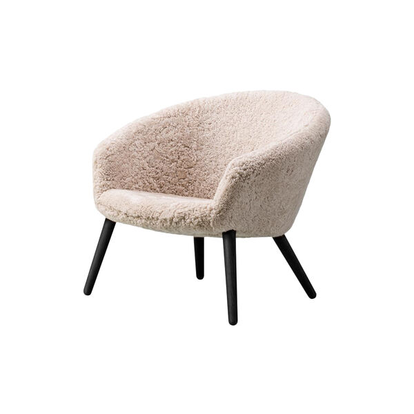 Ditzel Lounge-Stuhl, wei&szlig;/schwarzlackierte Eiche, Fredericia Furniture