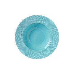 Rhombe Color Soup Plate Ø 24.5 cm, turquoise, Lyngby Porcelæn