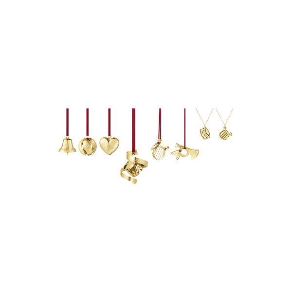 2026 Christmas Ornament Set 8 psc, gold, Georg Jensen