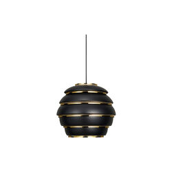 Pendant Light A331 “Beehive“, black/brass-plated, Artek