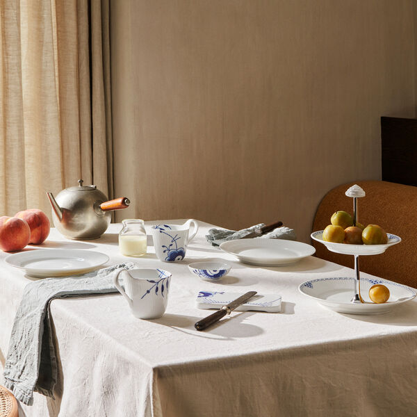 Wei&szlig; Gerippt Teller, 19 cm, Royal Copenhagen