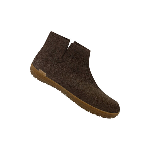 Filzstiefelette mit Naturgummisohle, naturbraun, Glerups