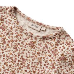 Wool T-Shirt L/S Alfie, 2475 rose flowers, Wheat