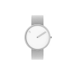 PICTO Wrist Watch, white/steel/matt steel, Picto