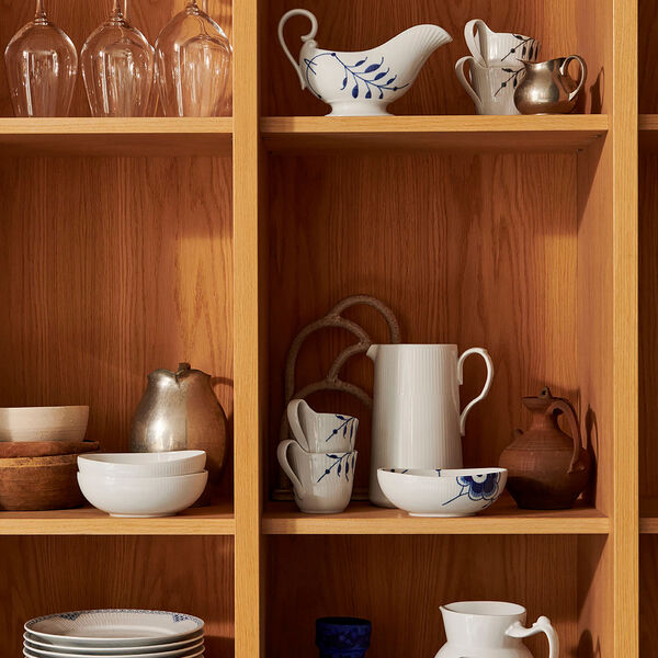 Blaue ovale gerippte Schale, Royal Copenhagen