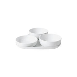 Wei&szlig; Gerippt Servierset 4-teilig, Royal Copenhagen