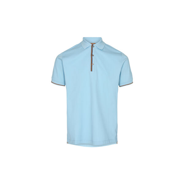 Harvey Polo SS Tee, skye blue, MOS MOSH Gallery