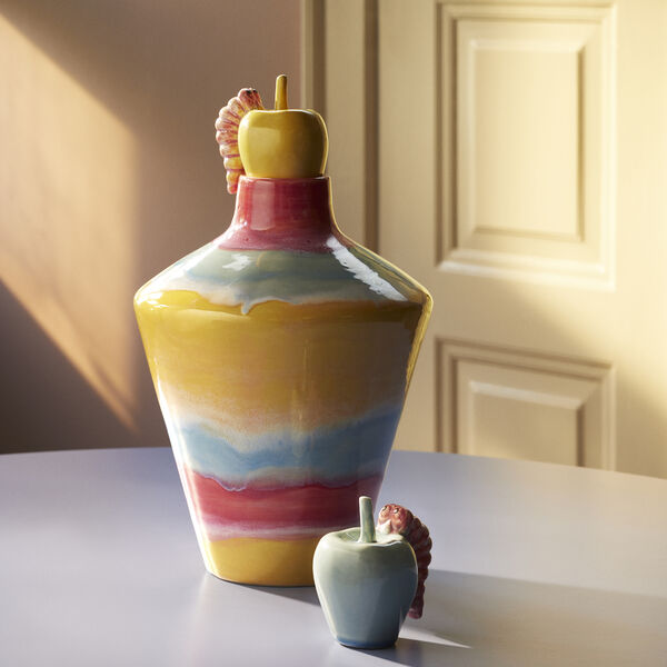 Poppery-Vase mit Apfel, pink/mint/gelb, K&auml;hler