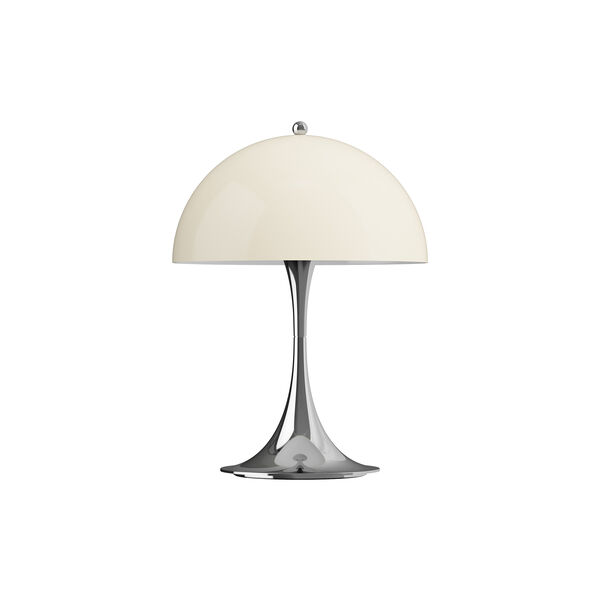 Panthella 250 Portable Table Lamp, chrome opal beige, Louis Poulsen