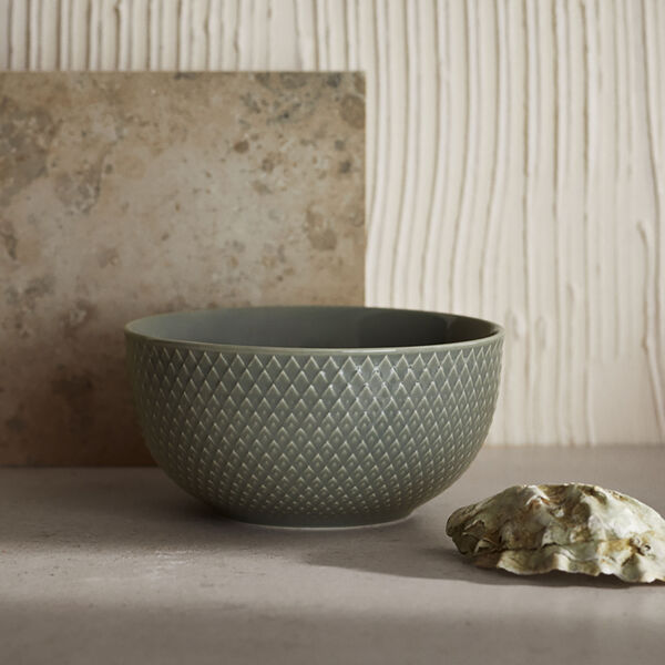 Rhombe Earth Bowl, moss, Lyngby Porcel&aelig;n
