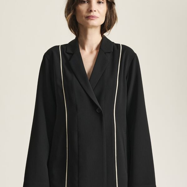 Kurosaki Blazer Jacket | Black/Ivory Piping, BITTE KAI RAND